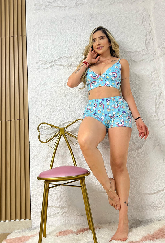 PIJAMA SHORT TOP ARCOIRIS