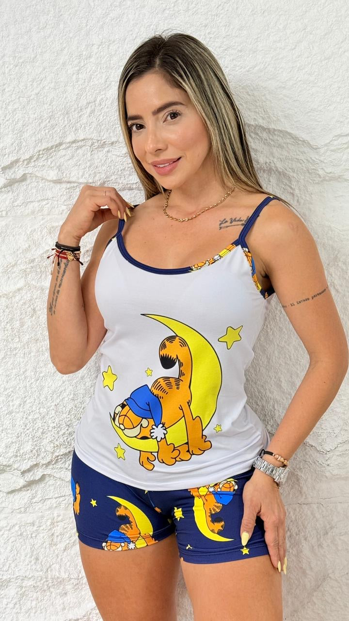 PIJAMA SHORT TIRAS GARFIELD