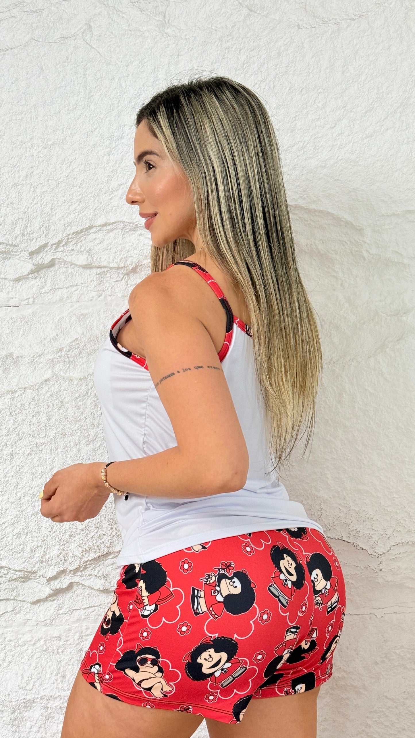PIJAMA SHORT TIRAS MAFALDA