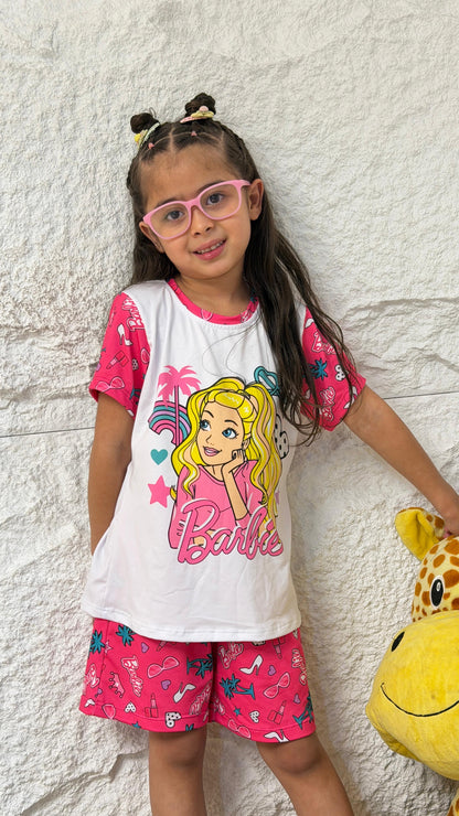 PIJAMA NIÑA SHORT BARBIE