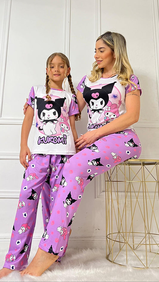 PIJAMA PANTALON MAMÁ E HIJA KUROMI
