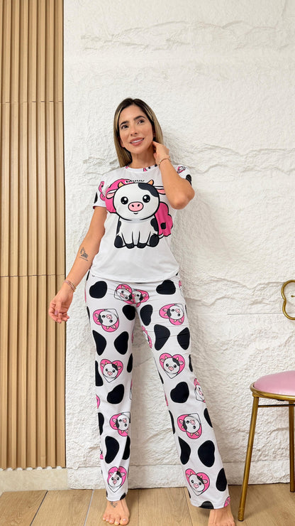 PIJAMA PANTALÓN DAMA VACA