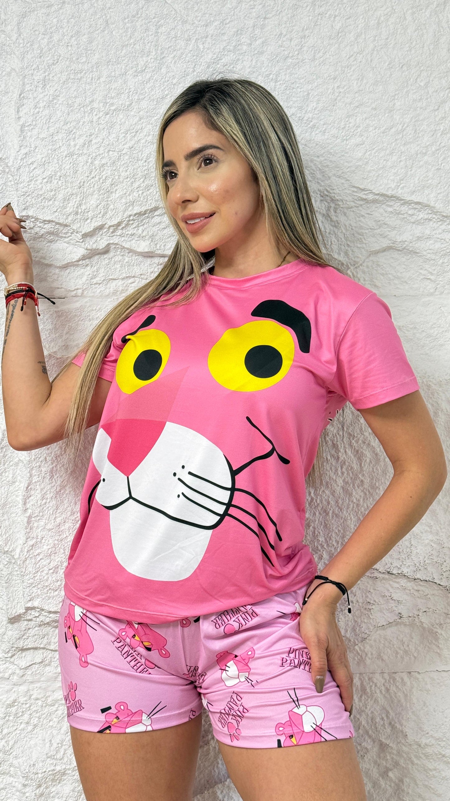 PIJAMA DAMA TRIO PANTERA ROSA