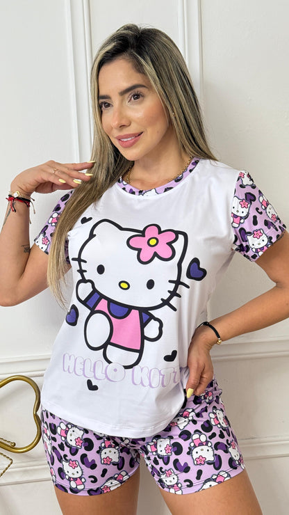 PIJAMA DAMA SHORT HELLO KITTY PRINT