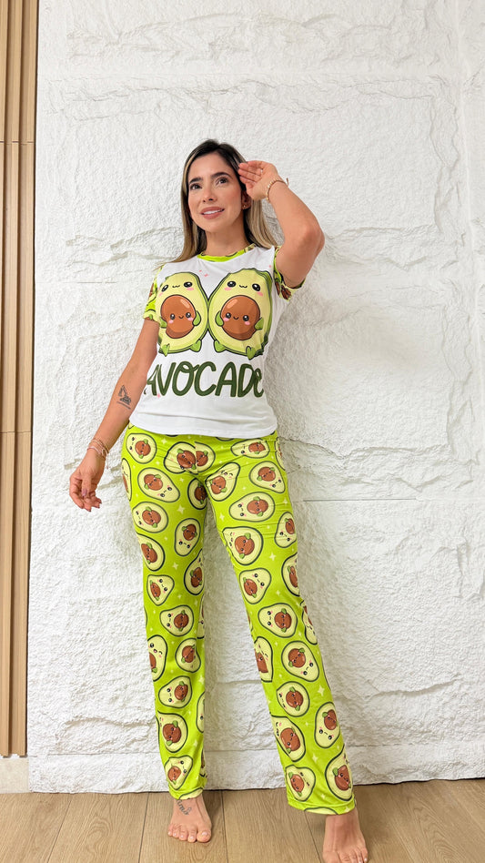 PIJAMA PANTALÓN DAMA AGUACATE