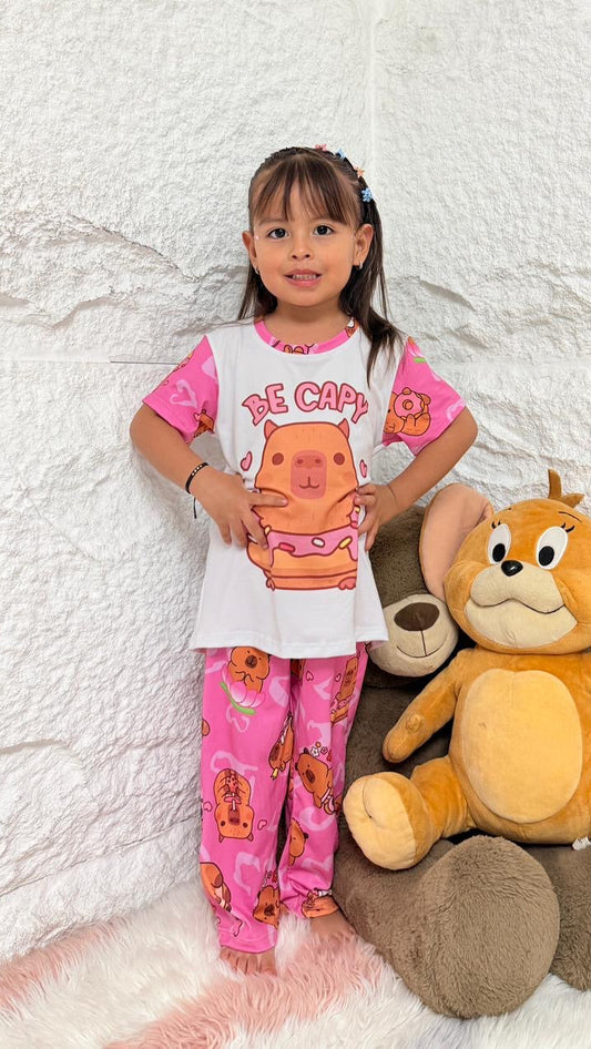 PIJAMA NIÑA PANTALÓN CAPIBARA