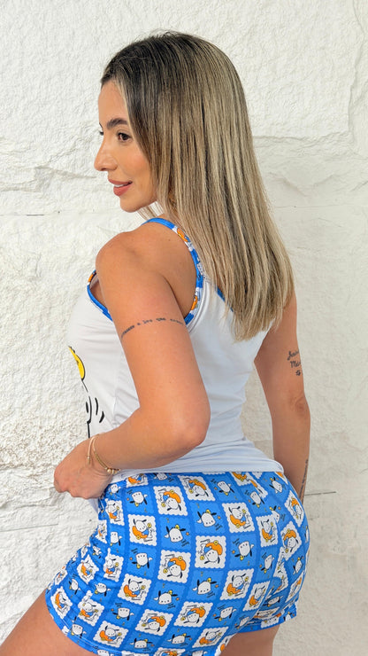 PIJAMA SHORT DAMA TIRAS POCHACO