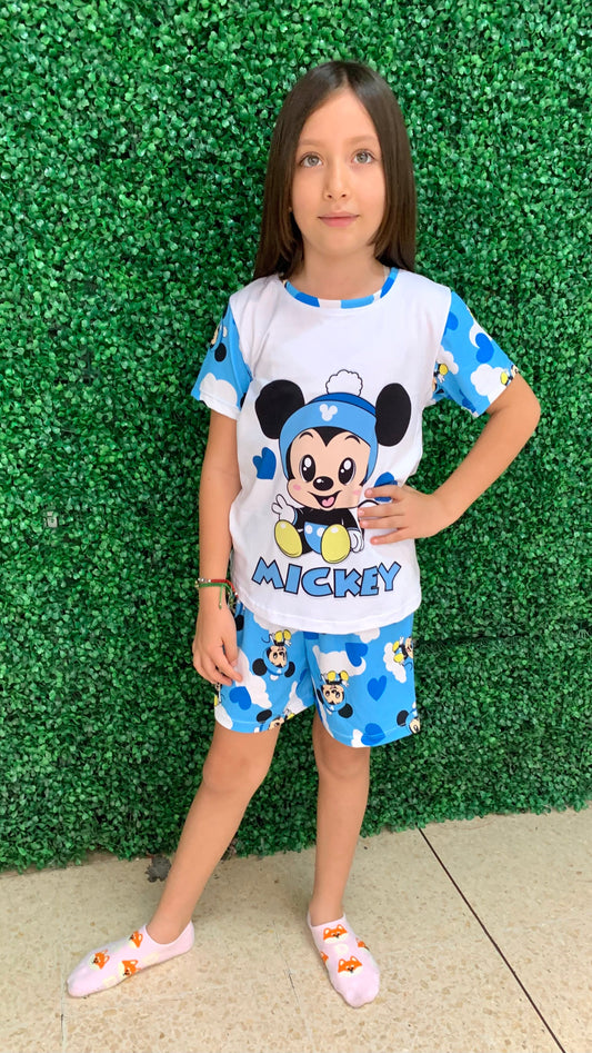 PIJAMA SHORT NIÑA MICKEY
