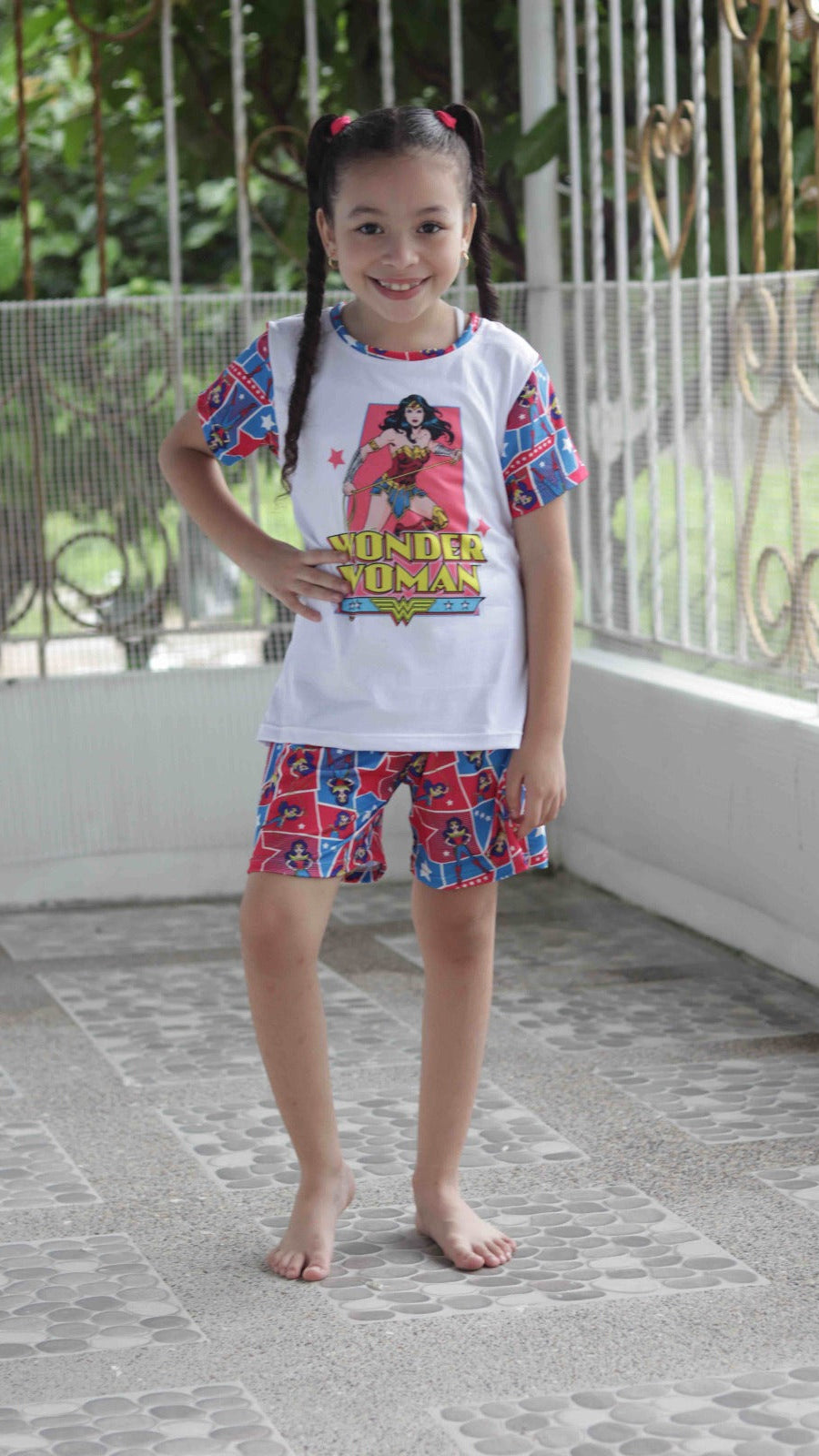 PIJAMA NIÑA SHORT MUJER MARAVILLA