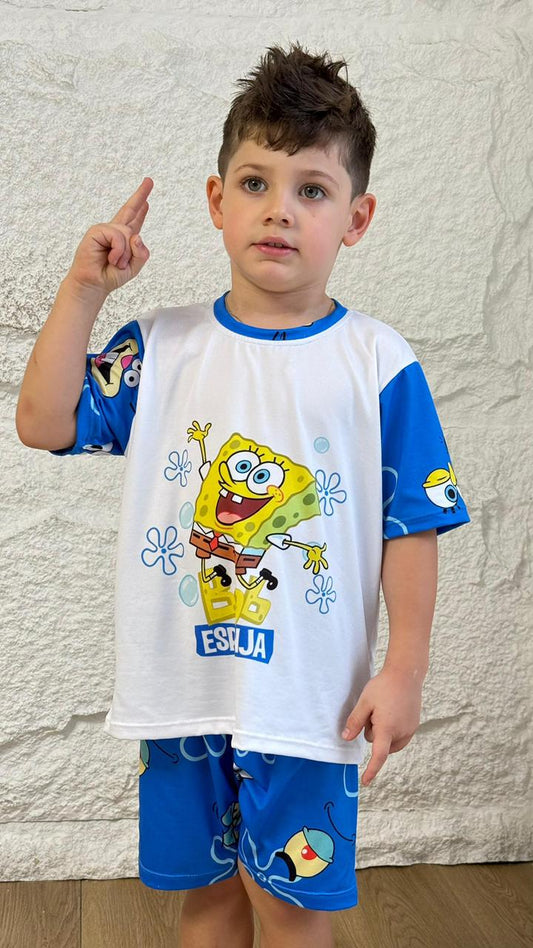 PIJAMA SHORT NIÑO BOB ESPONJA