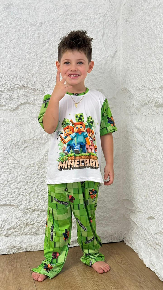 PIJAMA PANTALON NIÑO MINECRAFT