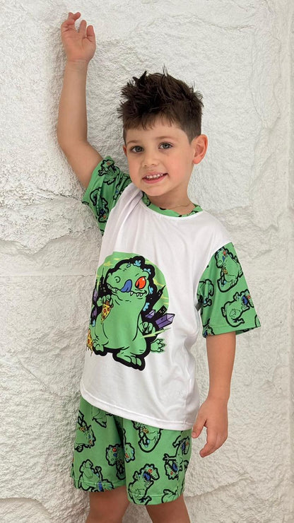 PIJAMA SHORT NIÑO DINOSAURIO