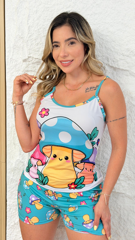 PIJAMA SHORT TIRAS HONGUITO