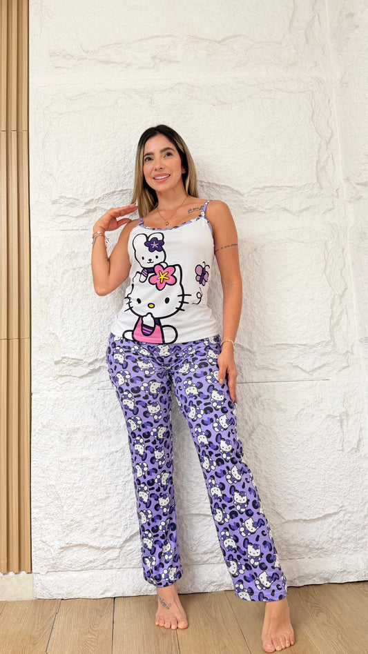 PIJAMA PANTALON TIRAS HELLO KITTY PRINT